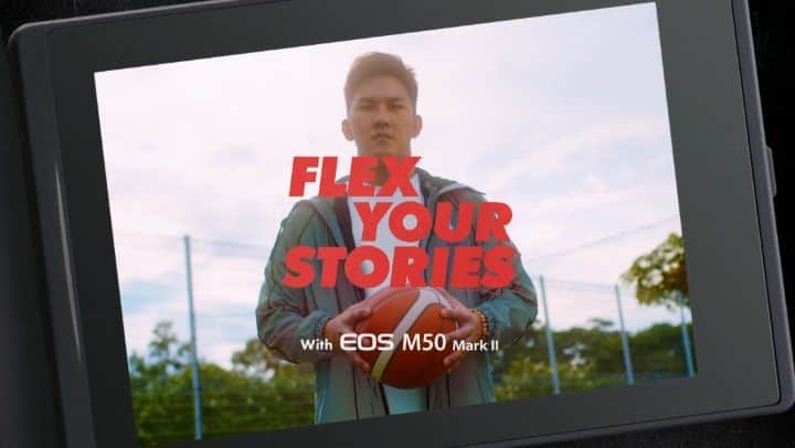 Canon Asiaのインスタグラム：「Flex your stories online with the new Canon EOS M50 Mark II. 🌟 Capture the attention of your audience with high-quality 4K vlogs, complete with vertical video recording support and live streaming capabilities in this trendy lightweight mirrorless camera!」