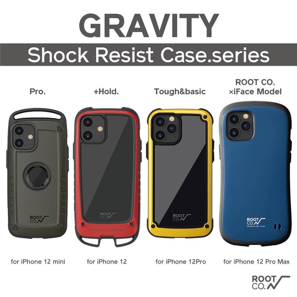 のインスタグラム：「. iPhone 12 series cases. On sale starting today in our online store.  本日Appleより発表された新型iPhone  iPhone 12 mini iPhone 12 iPhone 12 Pro iPhone 12 Pro Max  ROOT CO.では、本日より新型iPhone専用ケースの販売を開始いたしました！  GRAVITY Shock Resist Case Pro. Shock Resist Case +Hold. Shock Resist Tough & Basic Case. Shock Resist Case iFace Model.  是非ご検討下さい。  ROOT CO. ONLINE SHOP https://www.rootco-shop.jp/  Amazon ROOT CO. ストアフロント https://www.amazon.co.jp/s?me=A11JVSLYCYW1KP&marketplaceID=A1VC38T7YXB528  ROOT CO. 楽天市場店 https://www.rakuten.ne.jp/gold/rootco/  ※下記商品は後日予約開始となります。 Shock Resist Case Pro. for iPhone 12 mini (ホワイト/レッド/イエロー) Shock Resist Case Pro. for iPhone 12 Pro Max (全カラー)  #root_co #rootco #shockresistcasepro #shockresistcaseplushold #shockresisttoughandbasiccase #iface #iphone12mini #iphone12 #iphone12pro #iphone12promax #iphonecase」