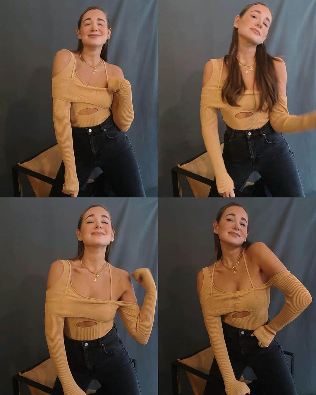 のインスタグラム：「Asymmetrical cutout tops are having a moment and I’m here for it. Agreed? Will do a post for you guys with how to get the look for less soon!」