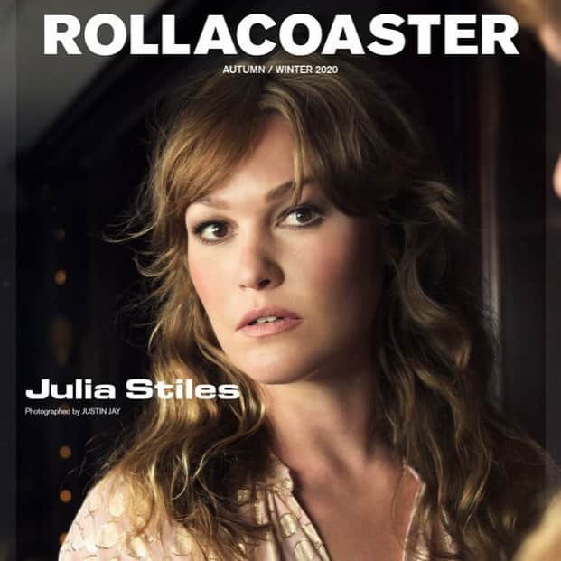 ジュリア・スタイルズのインスタグラム：「Cover of @rollacoaster Thanks to all the folks who spruced me up, in full PPE, no less. 😷  Photography by @justinjayphoto Styled by @carlee_wallace Makeup by @lisaaharon Hair by @erinklassenhair Nails by @culverpants Production by @blue_amber.pro Editorial Director @huwgwyther Print Design by @manlikemilan Thanks to @wedgewoodhotel」