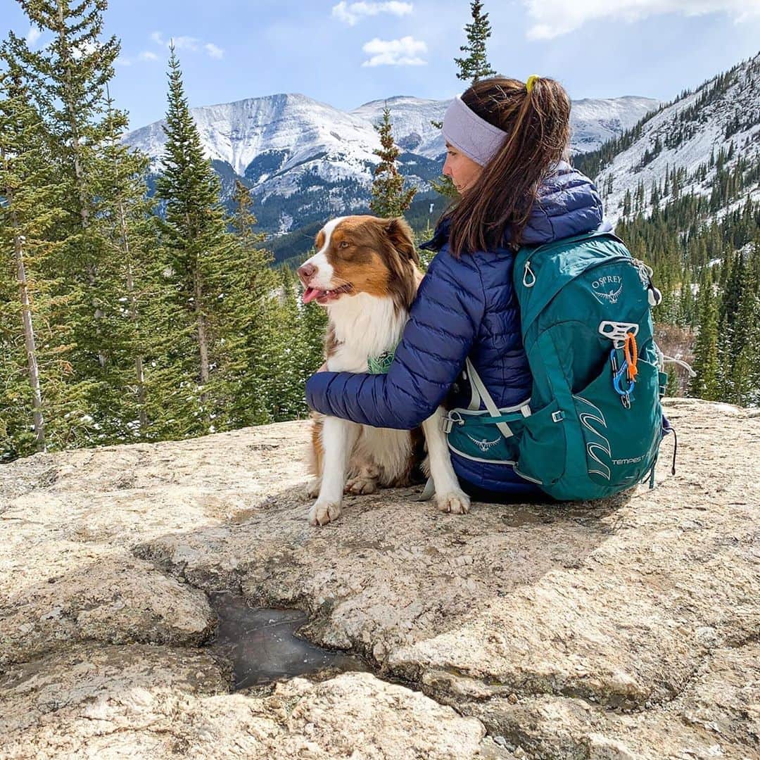のインスタグラム：「Tongue out Tuesday! 🐶 📷 by: @haley.gavin  Featured pack from the Talon/Tempest series  #ospreypacks #tongueouttuesday #dogsofinstagram」