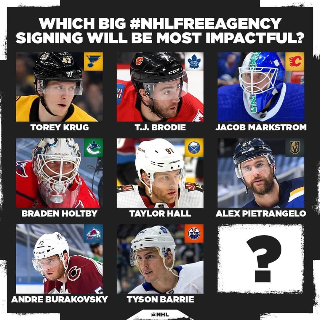NHLさんのインスタグラム写真 - (NHLInstagram)「Big names in new places.  Which #NHLFreeAgency moves will be the most impactful? 🤔」10月14日 9時14分 - nhl
