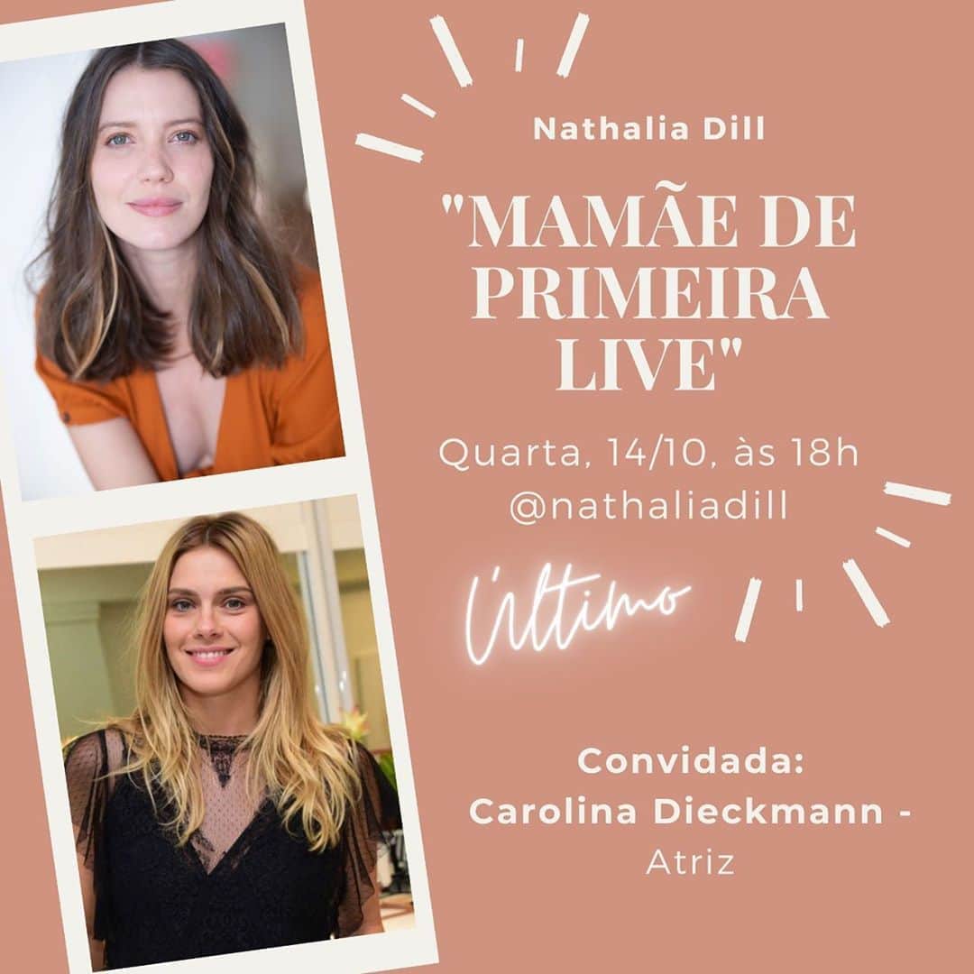 ナタリア・ディルのインスタグラム：「Sim! Amanhã, às 18h, será nosso último papo nessa primeira temporada de #MamãedePrimeiraLive. Muitas trocas incríveis e enriquecedoras. Pra fechar com chave de ouro, a convidada será @loracarola. Eu espero vocês pra esse último encontro especial!」