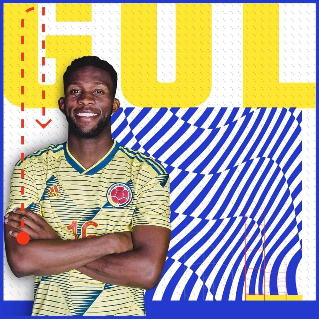 サッカー コロンビア代表チームのインスタグラム：「⏱ 6'  Goooooooooool de Jéfferson Lerma  🇨🇱0⃣-1⃣🇨🇴   #VamosColombia 🇨🇴 #CHICOL」