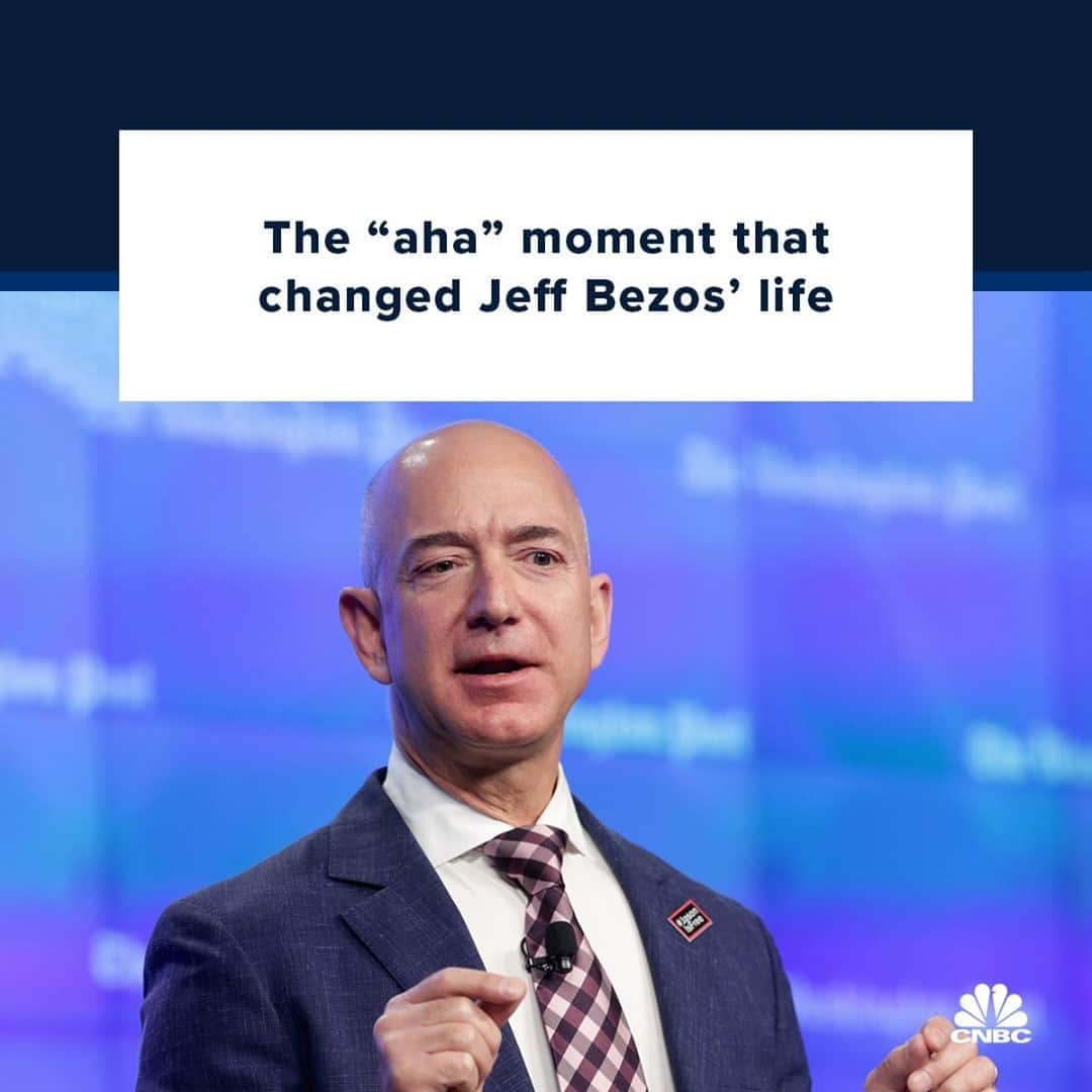 CNBCさんのインスタグラム写真 - (CNBCInstagram)「Have you ever had an epiphany that changed the course of your life? Jeff Bezos has.  The Amazon CEO is certainly the richest person in the world, but he may not be the smartest. At least that’s what he thought as a college student.  Before Bezos ever sold a single book online, he was a physics major at Princeton University in the 1980s. And despite being one of the top 25 students in his honors program, Bezos believed he wasn’t smart enough to compete. So, he changed his major to electrical engineering and computer science, according to Wired, and it changed the course of his life.   What was the exact moment that made him realize he needed to adjust the track he was on? Find out at the link in bio. (With @CNBCMakeIt)」10月14日 11時01分 - cnbc