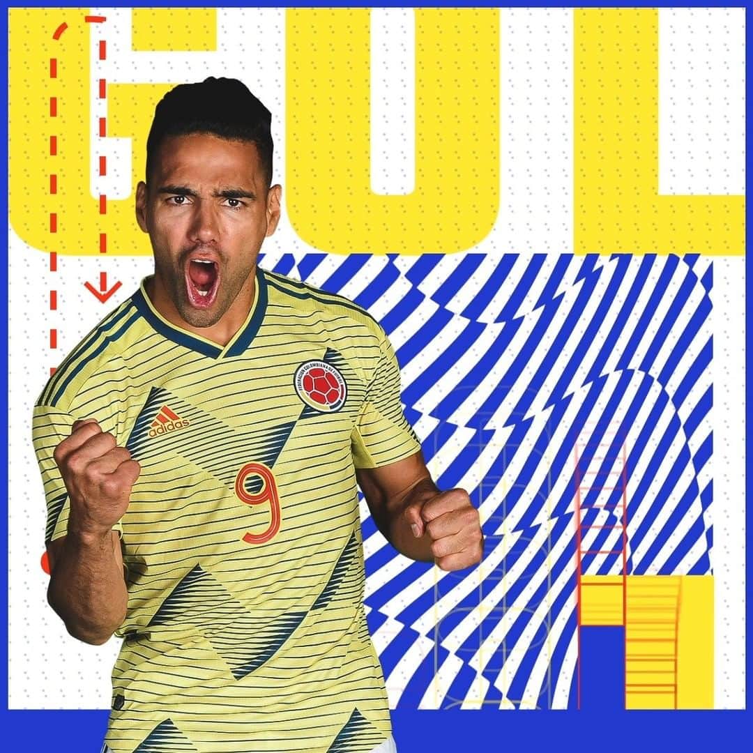 サッカー コロンビア代表チームのインスタグラム：「⏱ 90'  Goooooooooool de Colombia. Gooooooool de Falcao  🇨🇱2⃣-2⃣🇨🇴   #VamosColombia 🇨🇴 #CHICOL」