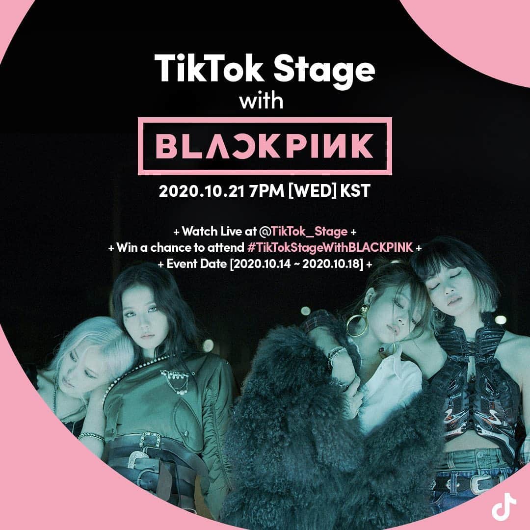BLACKPINKさんのインスタグラム写真 - (BLACKPINKInstagram)「TikTok Stage with BLACKPINK will be coming to you all LIVE!  📌2020.10.21(WED) 7PM KST 📌Watch Live @TikTok_Stage on TikTok 📌More info on event : https://vt.tiktok.com/ZS9bmtNL  #BLACKPINK #TikTokStageWithBLACKPINK #TikTokLive #20201021_7pmKST #YG」10月14日 12時00分 - blackpinkofficial