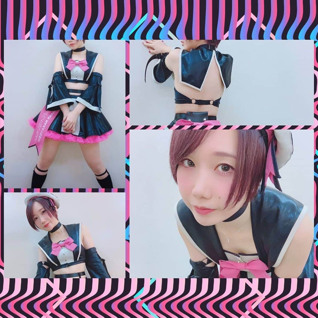 みさこのインスタグラム：「ボディがら空き系のバンもん！新ライブ衣装🎀  M企画さんのお服が、以前から素敵だなあと思ってました。媚びとか大衆向けとは正反対にあるような、己の中の強過ぎる“かわいい”と“せくしー”を表すようなこだわりを感じていたからでした🎀  ものすごく親身にメンバーにもヒアリングしてもらいながら、めっちゃかわいいお衣装を作ってくださって本当に感謝…何よりM企画さんがチャレンジする気持ちも一緒に持ってくれているような気がしたのが、とても嬉しかったです🎀  私たちに関わってくれる人は、メンバーはもちろんチームの全ての方、スタッフさんやもんスター全員にとっても、“自分にとってのバンもん！”であれたら嬉しいなと思ってます🎀  前回に引き続き文が長い🎀」