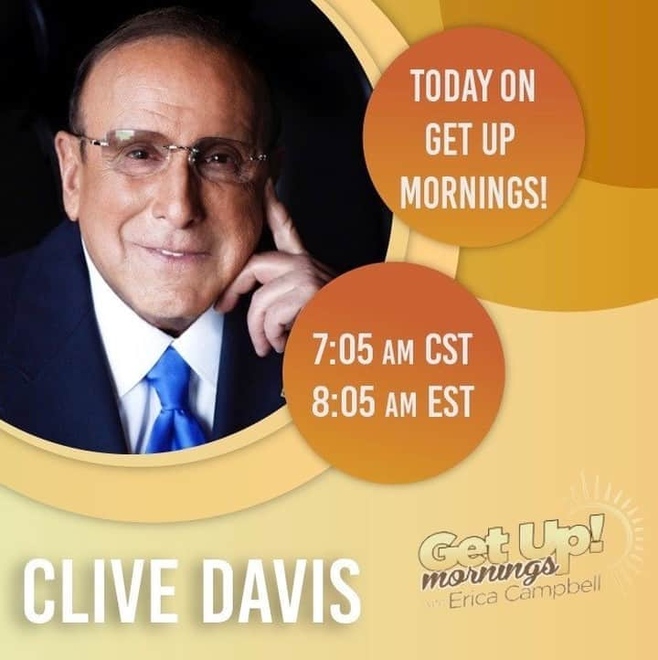 エリカ・キャンベルさんのインスタグラム写真 - (エリカ・キャンベルInstagram)「Morning Family! Don't miss today's show, we have the lengendary @clivejdavis joining us! Make sure to tune into @getuperica 6-10 AM ET www.getuperica.com  #ericacampbell #GetUpMornings #GRIFF #clivedavis #GetUpErica」10月14日 19時00分 - imericacampbell