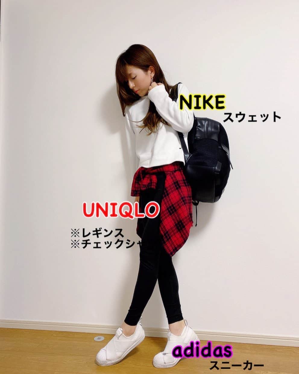 井上ゆりなさんのインスタグラム写真 - (井上ゆりなInstagram)「シンプルが一番しっくりきます☺︎  #NIKE#パーカー#スウェット#UNIQLO#UNIQLOコーデ#UNIQLO女子#レギンス#adidas#スニーカー」10月14日 19時47分 - i.yurina12