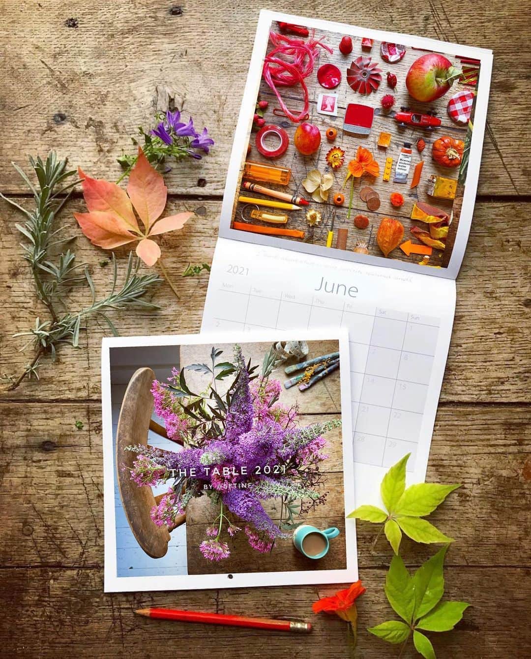 Tea and sittingのインスタグラム：「🗓🌿Just to let you know that my new 2021 Calendars are now available to pre order in my shop!!🍂📍 ( link in my bio on my profile page and also through my Stories today ) #5ftinftable #5ftinfcalendar」