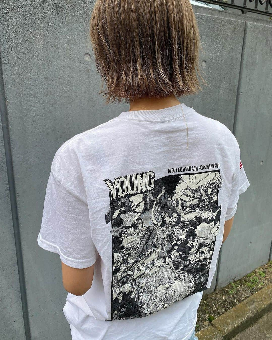 相原美咲さんのインスタグラム写真 - (相原美咲Instagram)「#ヤングマガジン　40th anniversary の記念のTシャツだよ！お気に入り  #AKIRA #アゴなしゲンと俺物語 #エリートヤンキー三郎 #稲中卓球部　  がすきだけど、みんなはヤンマガで好きな漫画ある？☺️🌸」10月14日 21時43分 - aiharamisaking