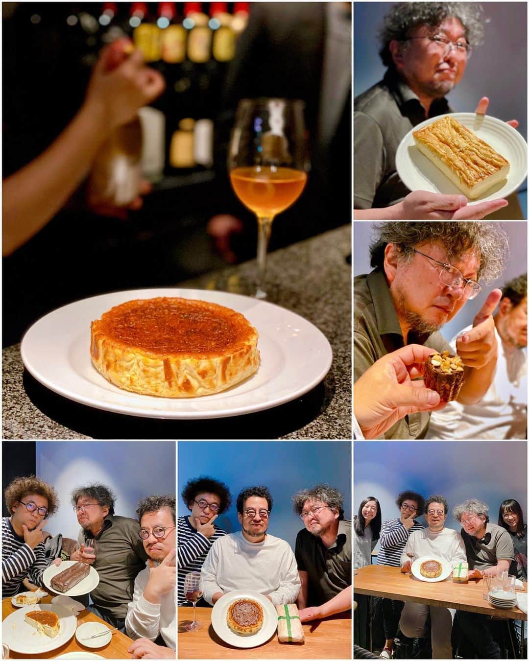 秋山具義さんのインスタグラム写真 - (秋山具義Instagram)「昨日は、樋口真嗣監督とコニタンの誕生会 & #モジャメガネ焼き菓子部 オフ会 @西麻布『ぶどうとだるま』でした。﻿ 樋口さんの赤ワインに合うチーズケーキとカヌレ、美味しかった〜！﻿ 僕はバスクチーズケーキとガトーショコラを持って行きました！」10月15日 7時51分 - gugitter