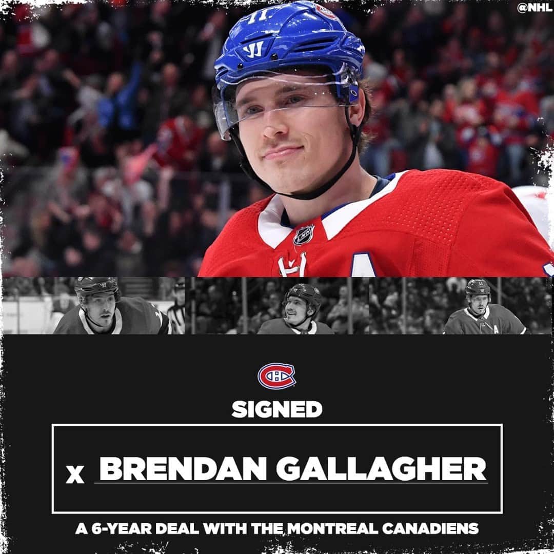NHLさんのインスタグラム写真 - (NHLInstagram)「Six more years for Brendan Gallagher (@bgally.11) with the @CanadiensMTL! ✍️ #NHLFreeAgency」10月15日 8時01分 - nhl