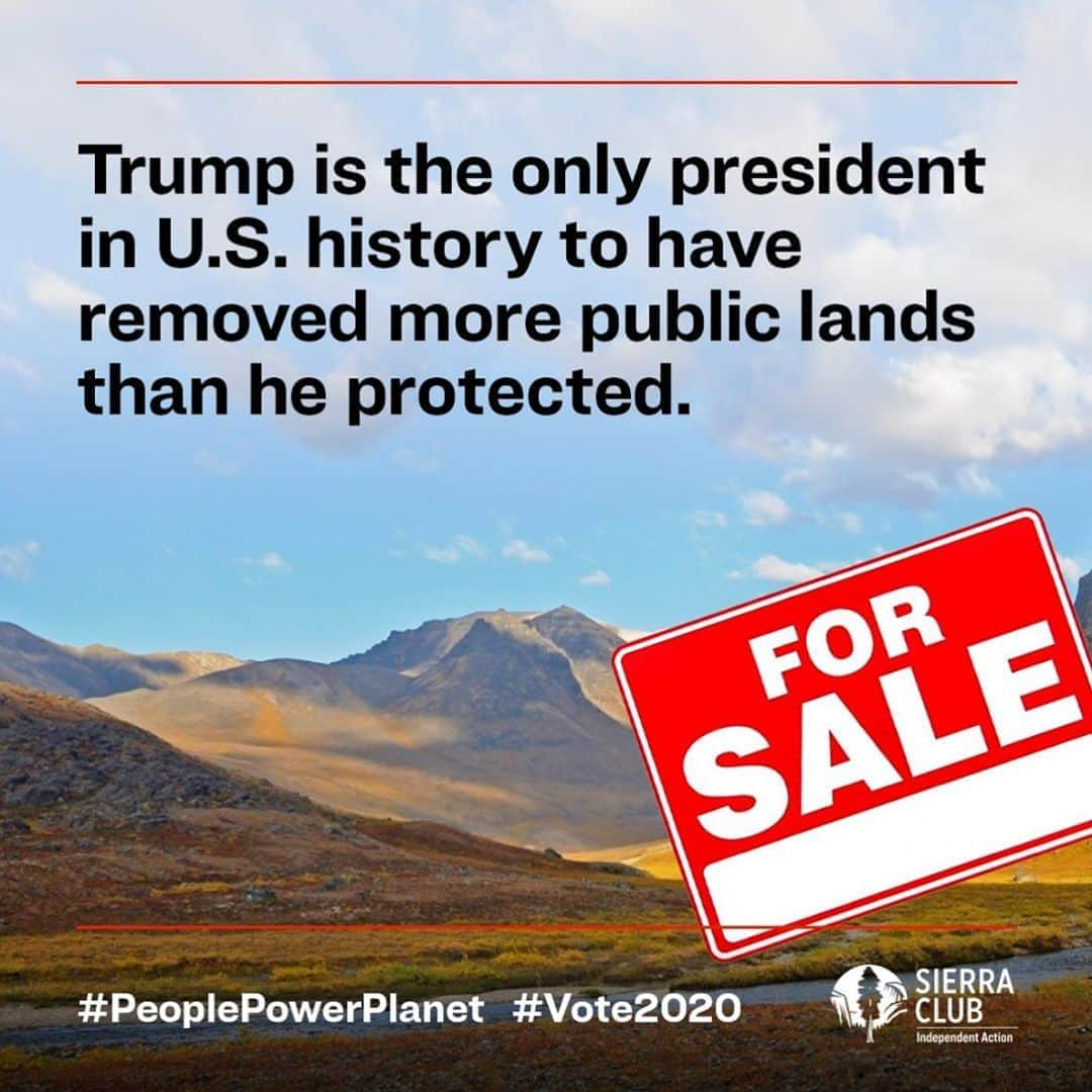 レオナルド・ディカプリオさんのインスタグラム写真 - (レオナルド・ディカプリオInstagram)「From @SierraClub: Trump is the only president in U.S. history to have removed more public lands than he protected. He needs to go.⁣ ⁣ #PeoplePlanetPower #vote2020」10月15日 8時45分 - leonardodicaprio