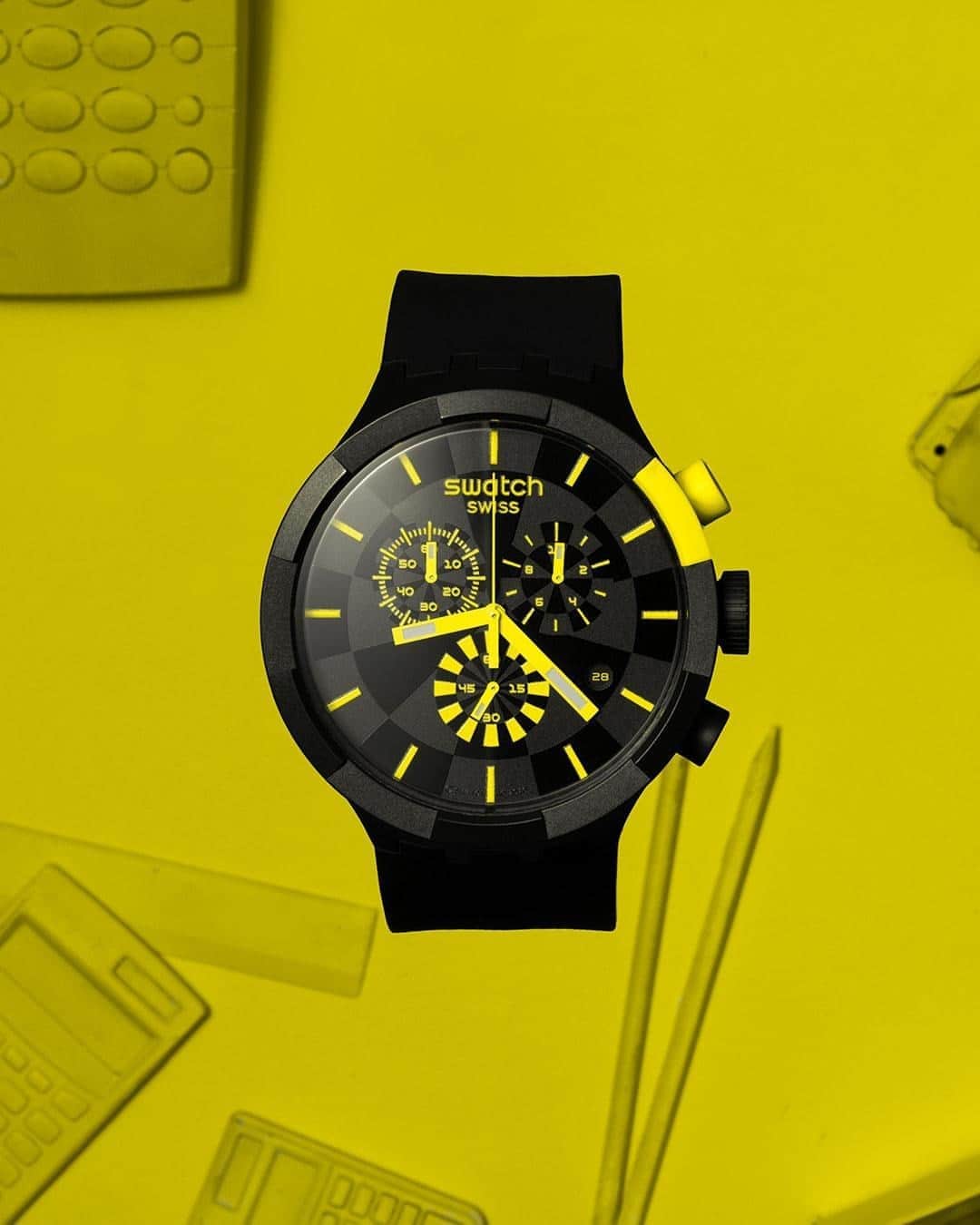 のインスタグラム：「Make a real statement! #SwatchBIGBOLD CHRONO」