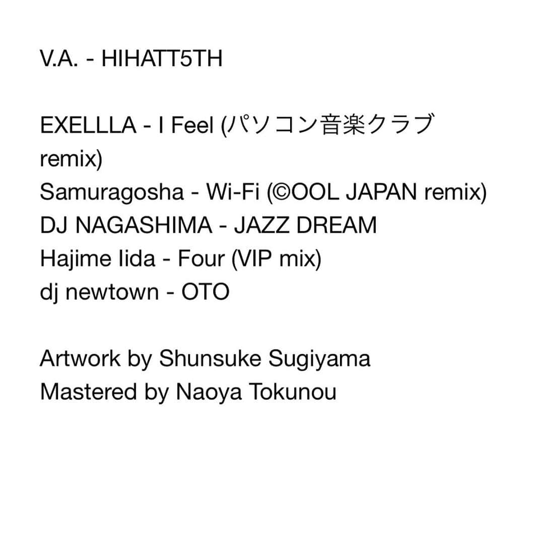 tofubeatsさんのインスタグラム写真 - (tofubeatsInstagram)「Various Artists - HIHATT5TH  HHTT0017 2020/10/24 発売  1.EXELLLA - I Feel (パソコン音楽クラブ remix)  2.Samuragosha - Wi-Fi (©OOL JAPAN remix)  3.DJ NAGASHIMA - JAZZ DREAM  4.Hajime Iida - Four (VIP mix)  5.dj newtown - OTO   　tofubeats主宰レーベル・事務所のHIHATT(ハイハット)5周年を記念した5曲入りEPの発売が10/24に決定。パソコン音楽クラブ、クールジャパンなどが参加し、HIHATTからのリリースを極上のリミックスに仕上げている。HIHATT所属のHajime Iida、dj newtownも書き下ろし楽曲で迎え撃つ5曲入りEP。マスタリングは得能直也が担当。  　HIHATTは10/24にHIHATT5周年とtofubeatsの活動約14年を記念したイベント、「unBALANCED -HIHATT 5TH ANNIVERSARY SPECIAL-」も配信予定。本作のジャケットデザインを手掛けた杉山峻輔による同図版がイベント内にて限定ポスターとして販 売される。  　また、5周年事業の一貫として若手プロデューサーによる音楽制作バラエティTHREE THE HARDWAREも公開中。本作に参加のプロデューサー達も登場する。   各種配信リンク  https://orcd.co/hihatt5th  unBALANCED -HIHATT 5TH ANNIVERSARY SPECIAL-  https://tofubeats.com/unbalanced5th  THREE THE HARDWARE  https://www.youtube.com/playlist? list=PLOqs32yw7PAfzH262MqR04SzlHt5pzSW8」10月15日 0時02分 - tofubeats