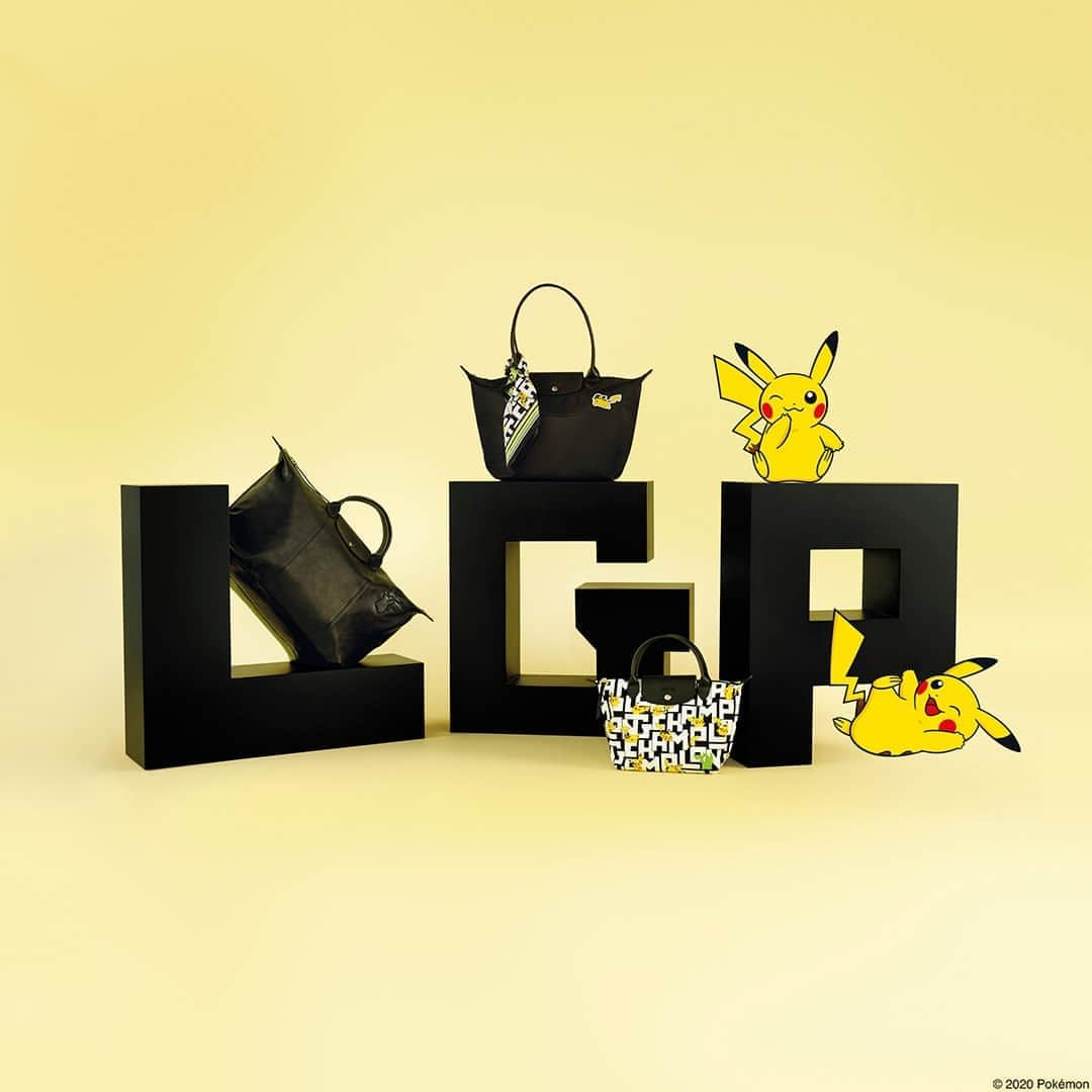 Longchampのインスタグラム：「Large leather, medium nylon, and small patterned Le Pliage bags – all designed with Pikachu, for the exclusive #LongchampXPokemon collection.   #LongchampLePliage #Longchamp  #Pokemon #Pikachu」