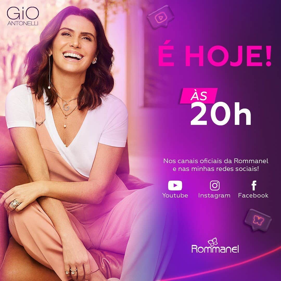 Giovanna Antonelliのインスタグラム：「Fala galeraaaa!!! Hoje tem super live com a @rommanel pra lançarmos a minha nova coleção e vcs não podem perder !!!! Às 20h “tamu junto e misturado”!!! Rsss ❤️」