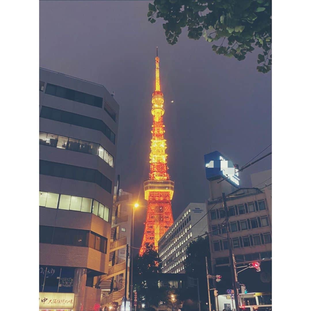 納富有沙のインスタグラム：「. 最近は帰る時に時間があったら1時間半くらいなら歩いて帰っちゃうんだけど、今日は歩いてたら東京タワーと皇居に辿り着きました☺️ ビルのネオンがキラキラ輝いて見えて "東京の夜“って感じでした✨ . . . #walking #walk #takeawalk #tokyo #tokyotower #imperialpalace #palace #night #nightphotography #nightview  #japan #usa #actress  #ウォーキング #てくてく #さんぽ #おさんぽ #散歩写真 #東京タワー #皇居 #夜景」