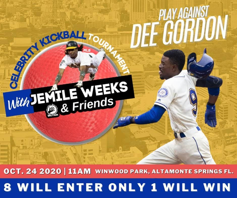 ディー・ゴードンのインスタグラム：「October 24th!!! I’ll be there supporting and competing against my brothers @realjemileweeks and @rickieweeksjr !! Come out and support @wefam_org ⚡️」