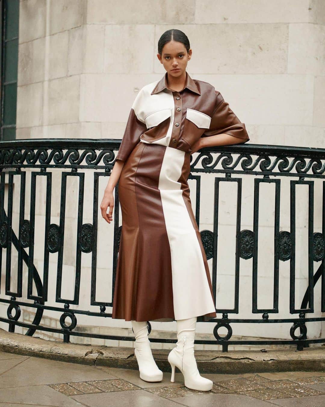 のインスタグラム：「Are you faux real? @nanushka takes vegan leather to new levels of luxury – just one of the many reasons we love the Budapest brand. Find it now in Fashion Lab on the Fourth Floor.  Plus, discover a top-to-toe wardrobe of leather – true and faux – at our link in bio now.   Photographer: @jackgrange  #Harrods #HarrodsFashion #Nanushka」