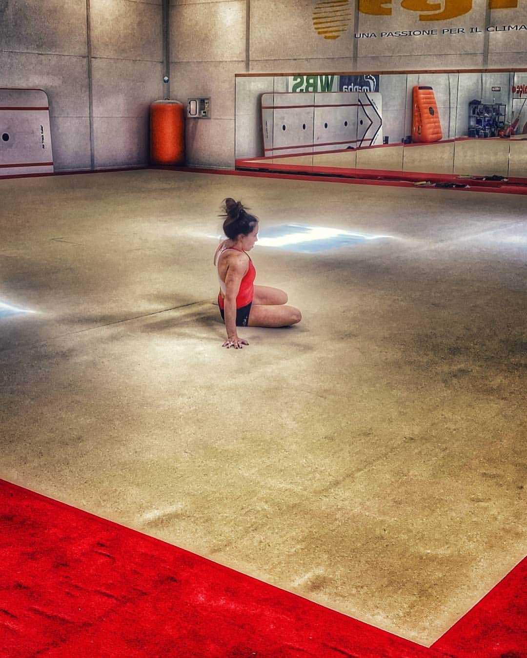 バネッサ・フェラーリのインスタグラム：「🤎 ℍ𝔸𝔹𝕀𝕋𝔸𝕋 🤎  #vanessaferrari #gymnastics #ginnasticaartistica #dream #dreaming #trainig #gym」