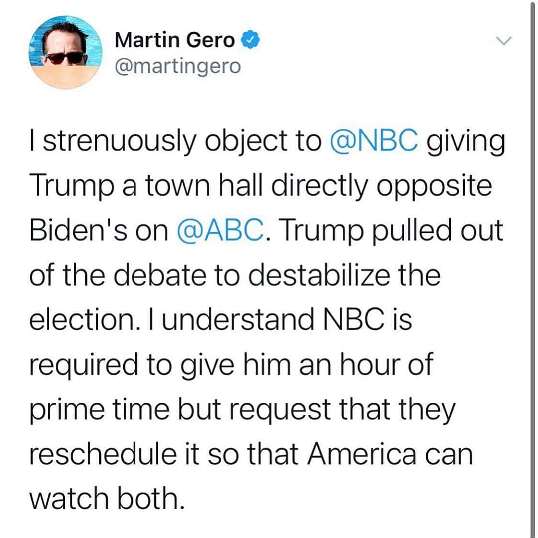 ジェイミー・アレクサンダーのインスタグラム：「As so eloquently put by my good friend, and former boss @martingero — @NBC please reschedule this. As of right now, you are part of the problem. I have mad respect for my former employer, #NBC and I am posting my stance on this issue to encourage them to become part of the solution. Thank you. #vote」