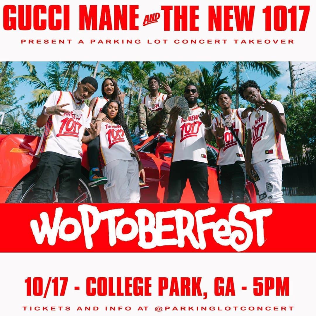 グッチ・メインのインスタグラム：「This Saturday 10/17  whole gang performing in Atlanta with me  tickets available at @parkinglotconcert brrrr🥶」