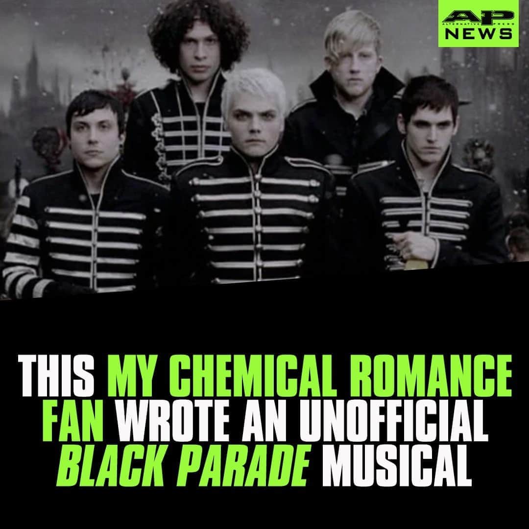 Alternative Pressさんのインスタグラム写真 - (Alternative PressInstagram)「This @mychemicalromance fan is bringing ‘The Black Parade’ to life with an unofficial musical script based on the classic album ⁠ LINK IN BIO⁠ .⁠ .⁠ .⁠ #mychemicalromance #mcr #mychem #theblackparade #welcometotheblackparade #blackparademusical #altpress #alternativepress」10月15日 5時01分 - altpress
