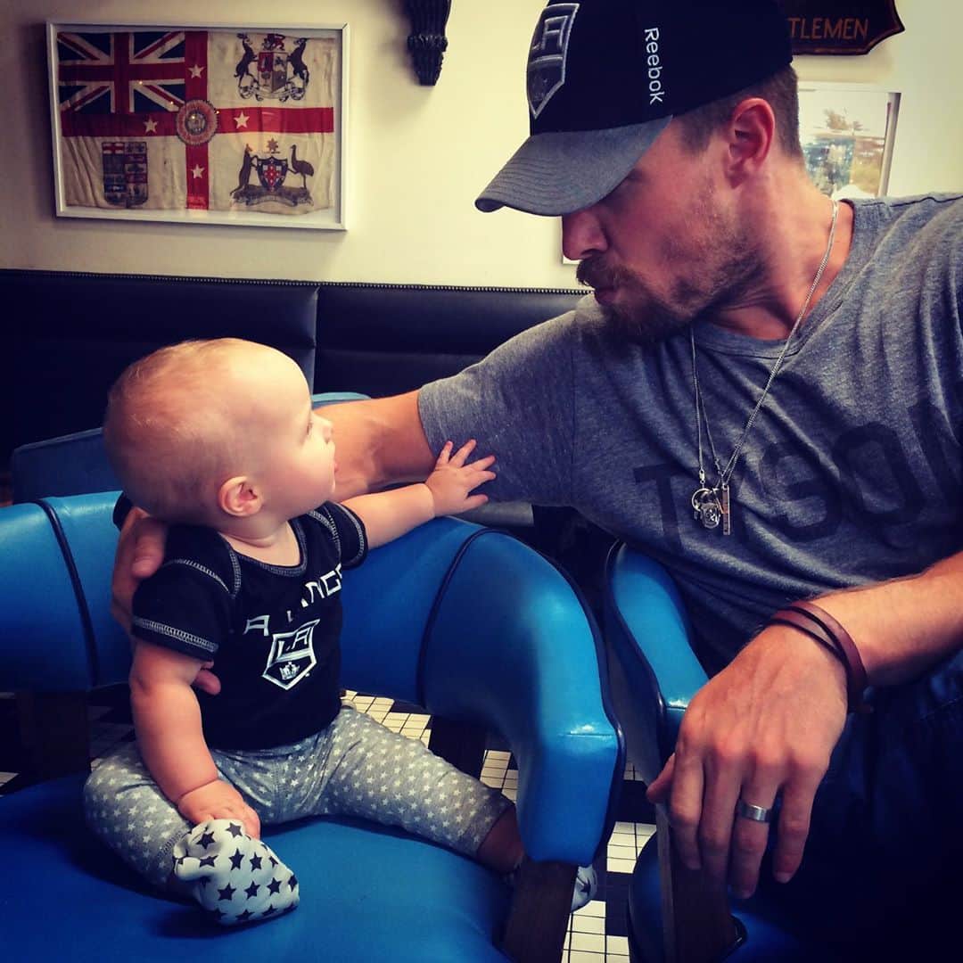 スティーヴン・アメルのインスタグラム：「You have my eyes, you have your mother’s nose... when you smile... you knock me out I fall apart and I thought I was so smart...  Happy 7th Birthday Maverick.」