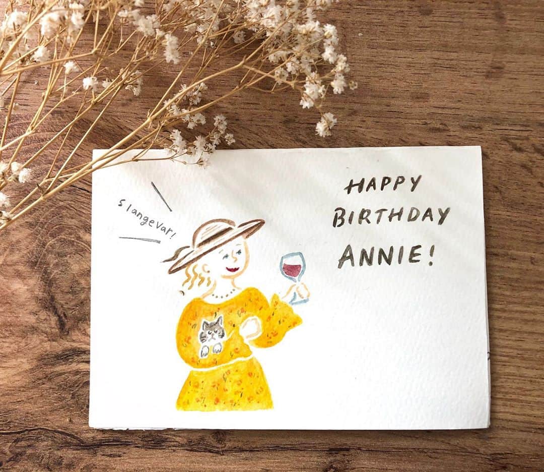 Apricots Artのインスタグラム：「Birthday Card💛💛💛 . Illusted by Yuri #apricotsart」