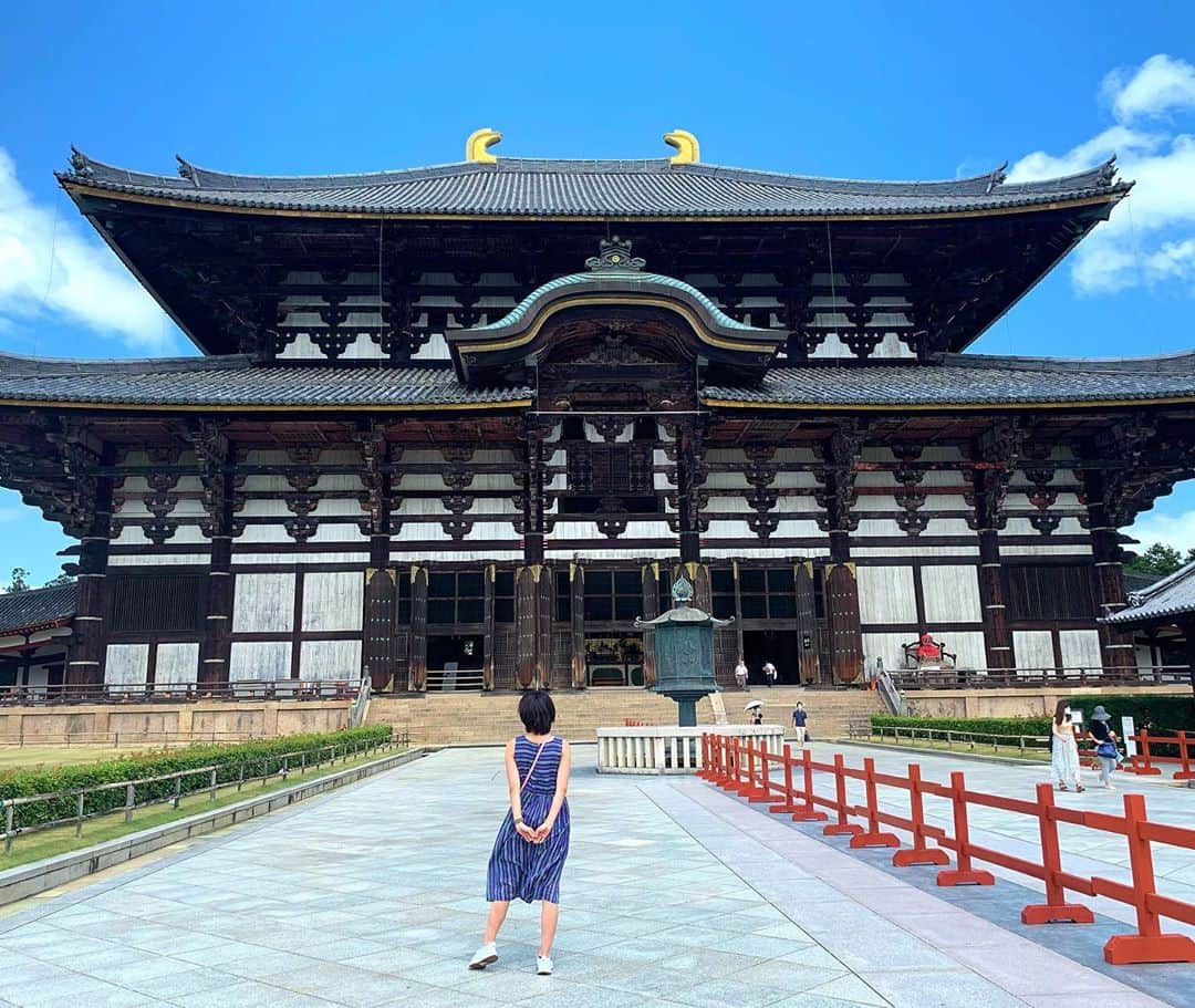 のインスタグラム：「私の東大寺レベルの人のいなさ。 改めて行ってみると、建物、大仏の大きさに感動した。小さい頃はよく柱の穴に入ってたけど、そこはコロナで閉ざされていた。  📍#東大寺  #東大寺大仏殿  @todaiji.official   #narajapan  #todaijitemple  #todaiji  #奈良観光スポット  #奈良観光」