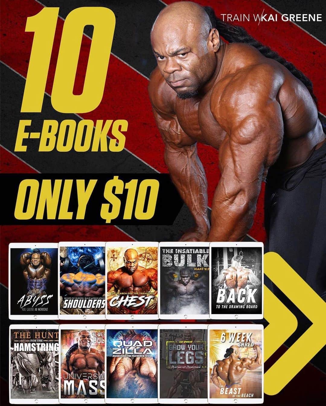 のインスタグラム：「💪🏾10 FOR $10 IS BACK!! Get New Workouts & Learn How To Properly Train Every Body Part To Pack On More Muscle To Your Frame!! .. 👉🏾Grab All The Programs At - Trainwithkai.com .. ✅GET 100’S OF DIFFERENT WORKOUTS ✅NEVER BEFORE SEEN EXERCISES ✅OVER 300 WRITTEN PAGES ✅MEAL PLAN GUIDANCE ✅HOW TO CALCULATE YOUR MACROS」