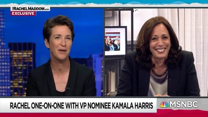 アマンダ・デ・カディネットのインスタグラム：「If you need a laugh today . Watch this ! @maddowshow @kamalaharris get the giggles big time ..」