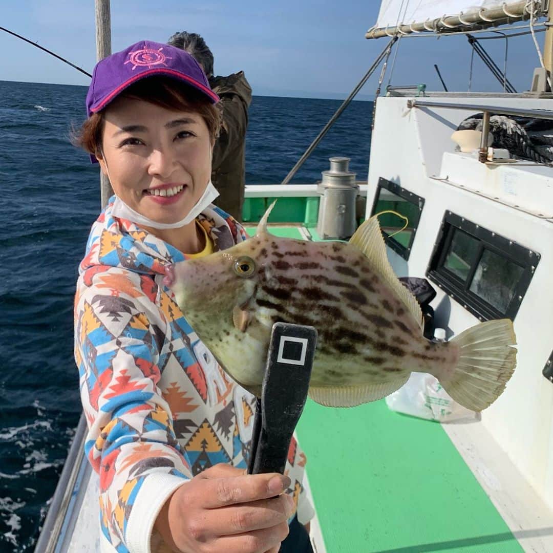 のインスタグラム：「今日のサンスポ 腰越『池田丸』でカワハギ 釣り🎣 松本アナ🆚野村弘樹さんのウラで 最大ゲッツ❤️  これからはカワハギ シーズンなのでめちゃくちゃ嬉しー🥰  ぜひ見てね🌷 #池田丸 #カワハギ #カワハギ釣り #釣り #釣り好きな人と繋がりたい #釣りガール #釣り女子 #釣り女子 #釣り好き #釣りスタグラム」