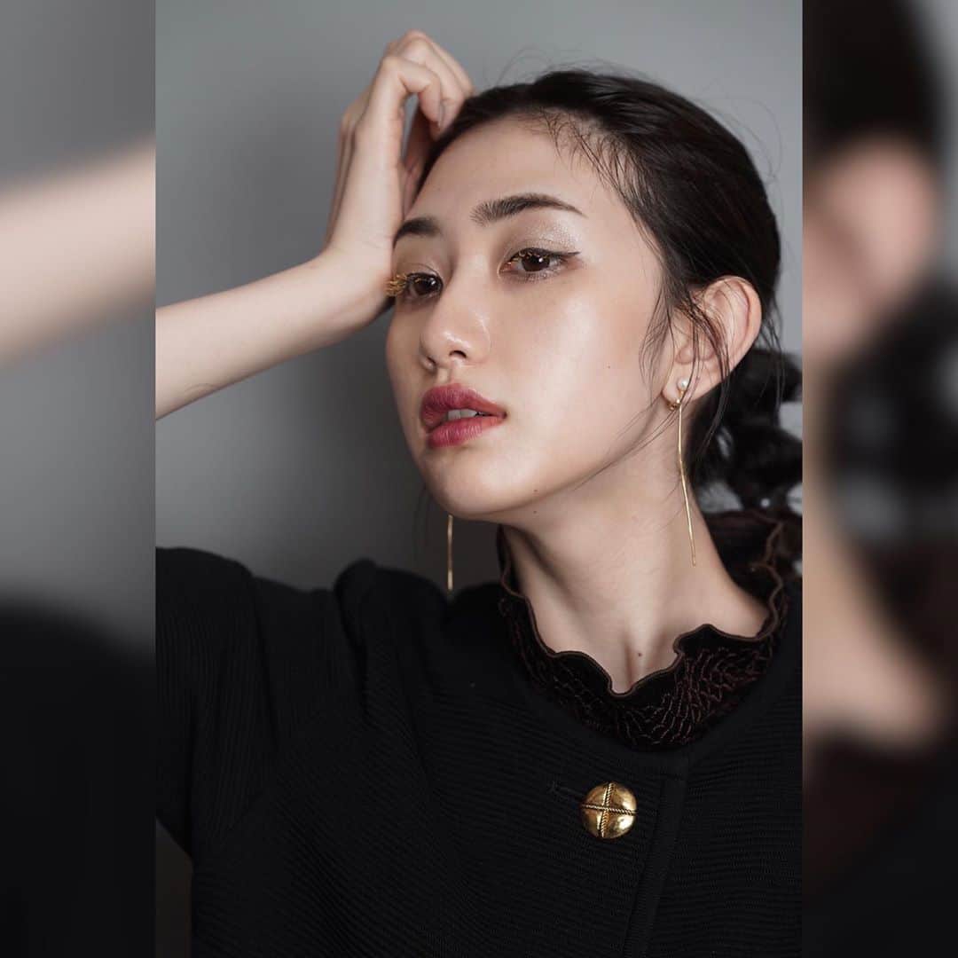 黒田瑞貴のインスタグラム：「📷　@kiyoshi.yamauchi  💄　@enishi_maki   #japanesegirl  #fashion #ootd #shooting #撮影　#ysl #instalike #makeup」