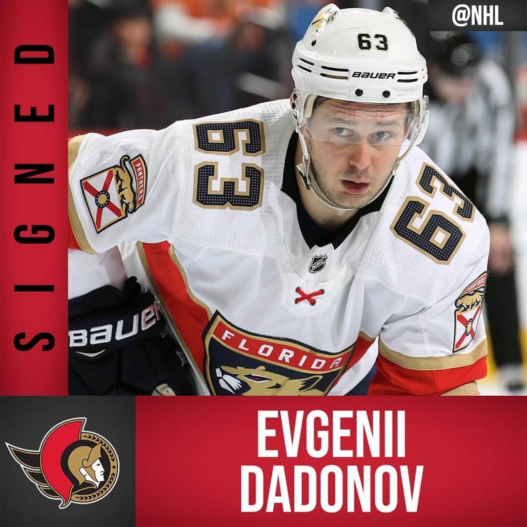 NHLさんのインスタグラム写真 - (NHLInstagram)「It's official! @evgenydadonov has signed with the @senators. #NHLFreeAgency」10月16日 3時32分 - nhl