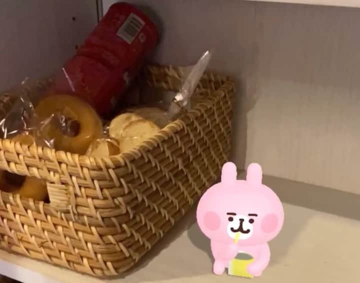 カナヘイのインスタグラム：「InstagramのARエフェクトのピスケ＆うさぎ出ましたー！こんな感じで遊べます☺️ 他にも寝てたり踊ってたりいろいろなパターンがありますのでぜひ！ 私のInstagramアカウントの、顔マークのタブ(？)のとこからダウンロードできます☺️(2枚目画像参照)」