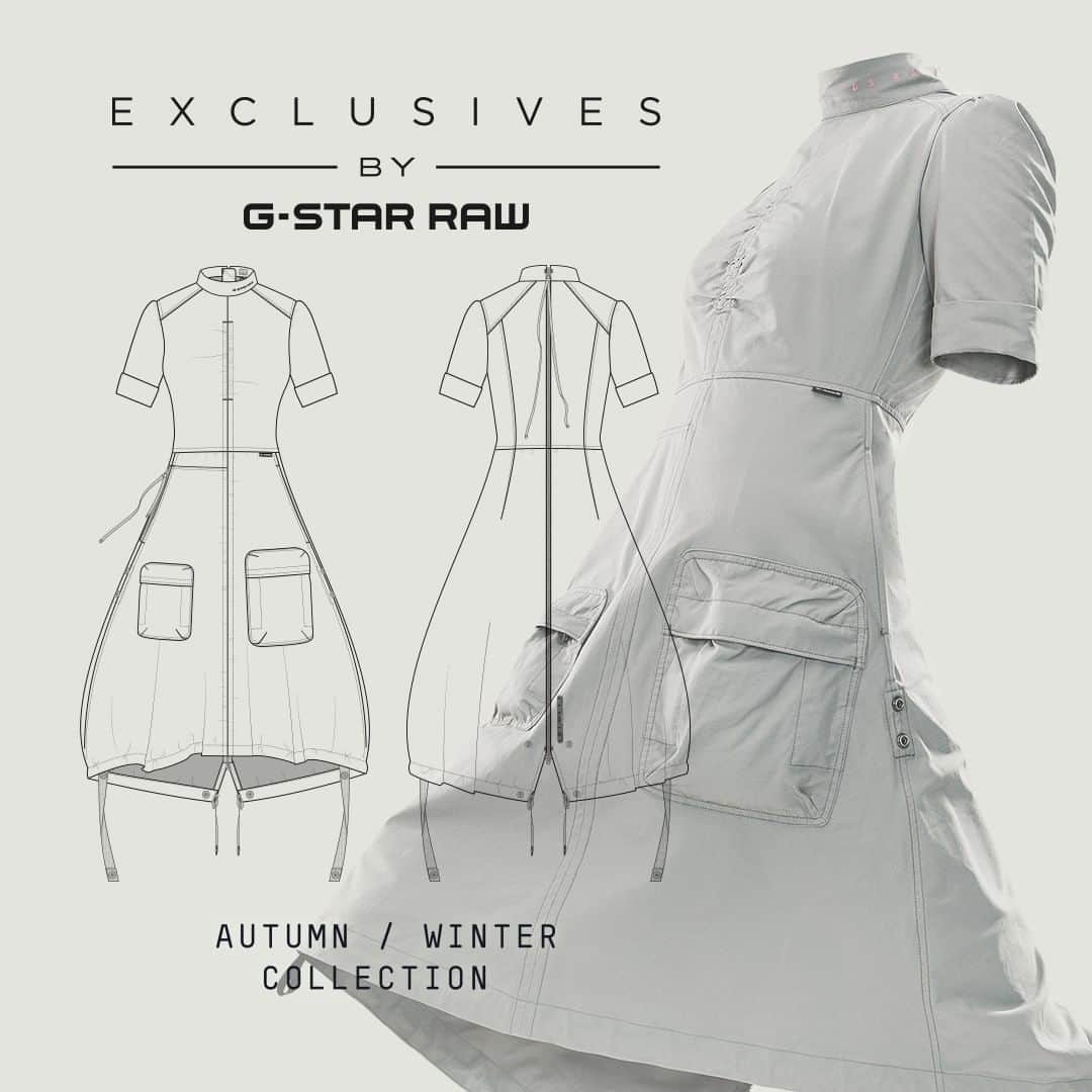 G-Star RAW Japanさんのインスタグラム写真 - (G-Star RAW JapanInstagram)「【E FISHTAIL DRESS】  優れた立体裁断技術と最上質でサステナブルな素材を使用し設計された「EXCLUSIVES COLLECTION 」より、バックにフルレングスの両開きジッパーを配置したドレスが登場。凛としたシェイプにスリムな肩のライン、タフさ、女戦士のようなイメージは存在感のある一枚。 ・ ■E FISHTAIL DRESS No.D18783-C628-8166 ・ ・ ・ #GStarRAW #GStarRAWjapan #HardcoreDenim #denim #sustainable #ジースターロゥ #デニム #サステナブル #ドレス #エクスクルーシブ #exclusives」10月15日 20時00分 - gstarraw_jp