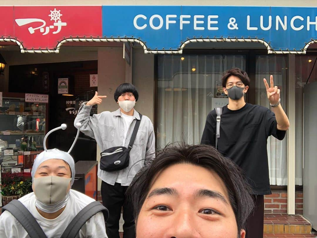 石井脩平さんのインスタグラム写真 - (石井脩平Instagram)「🐒 【旅猿】 『茨城・日帰り温泉下みちの旅』の旅 最高に贅沢な旅に連れてってもらいました。 　 　 #旅猿 #旅猿の旅 #聖地巡礼 #感動の連続 #先輩方におんぶに抱っこですわ #ほんまありがとうございます 　　 #純喫茶マリーナ #しばられ地蔵 #出世牛 #座間養魚場 #うな重発祥の地 #つくば湯 #JR羽鳥駅 #ほうろく屋 #しし鍋 　　 #コマンダンテ石井 #ジェラードンかみちぃ #ゲラゲラ星人 #ザプレジデント石井」10月15日 20時43分 - presidentchan141