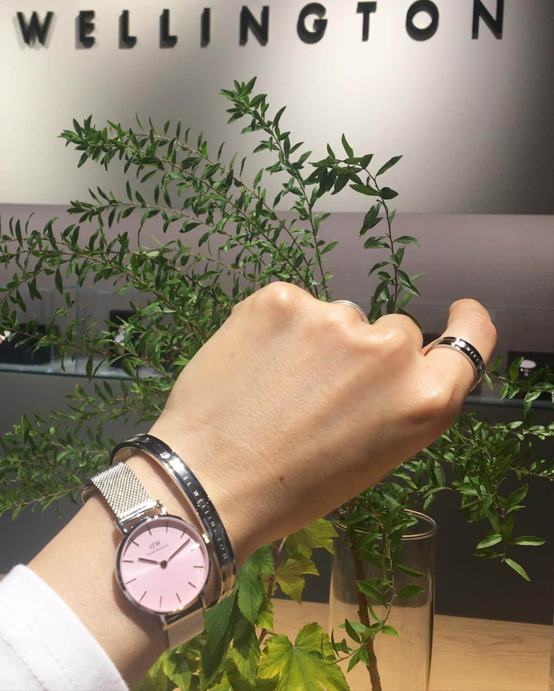 ナカイシミキさんのインスタグラム写真 - (ナカイシミキInstagram)「シックでいろんなモデルが置かれている @danielwellington へ ・ ・ ダークトーンが多くなる今からの季節に 気分も上がるほのかにピンクのフェイス🕑 DWのリングとブレスも一緒に💍 ・ ・ 店舗だとベルトも調節してもらえたり、 プレゼントを選ぶのにもオススメです💝 10月1日からpink meshは全国で販売スタート オンラインでも購入できます⌚️ ・ ・ ・ ・  #ダニエルウェリントン #DWピンクメッシュ #時計　#wristwatch #watch #DWNishinomiyagardens #プレゼント　#西宮ガーデンズ #present #クリスマスプレゼント #手元くら部」10月15日 21時52分 - mikivicious