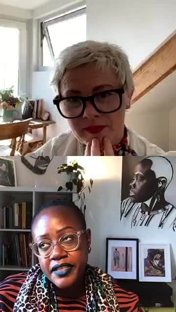 Tea and sittingのインスタグラム：「An artist interview with Sharon Walters @london_artist1 about her work, process and beautiful ‘Seeing Ourselves’ series... ( I’m a bit blurry in this but thankfully Sharon and her work are really clear and the sound is fine! )」
