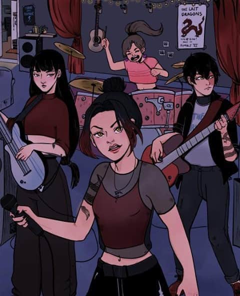 のインスタグラム：「Battle of the bands AU⁠ #tumblrstaffpicks: #beeuma⁠ #atla #avatarthelastairbender #firenation」