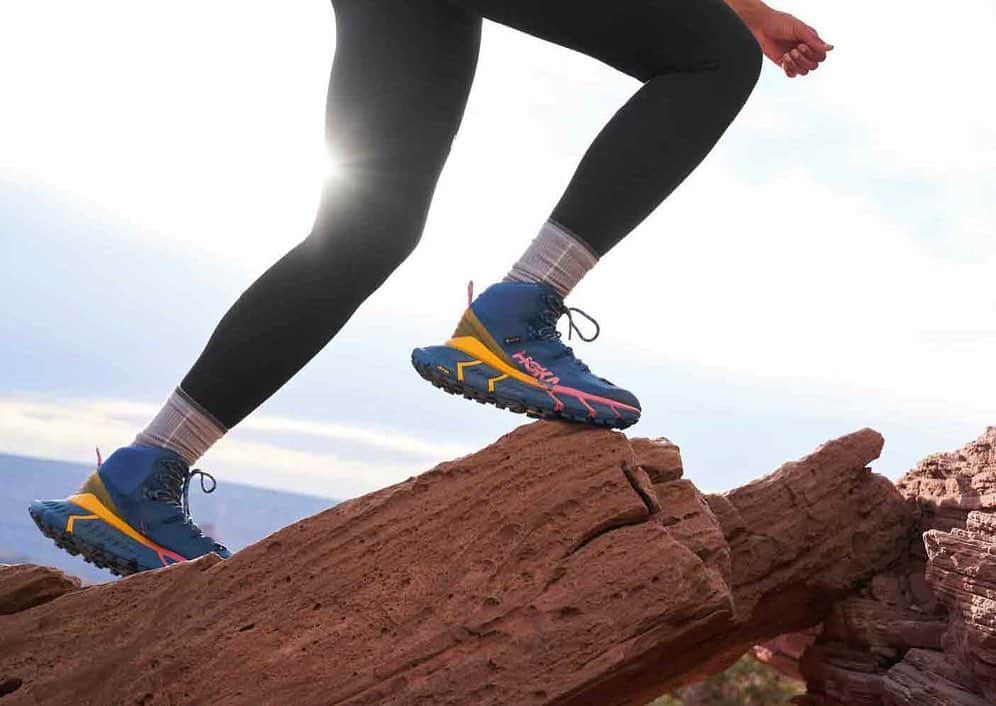 ホカオネオネのインスタグラム：「Introducing the TenNine Hike GTX: a bold and unexpected hiking boot designed to propel you forward and make hiking feel smoother. So you can hike forever.   You can tell the TenNine Hike GTX is different the moment you see it. That’s because it features our unique HUBBLE® geometry and an extended heel construction for a remarkably cushioned, efficient and stable ride. It's designed to have a smoother impact than other hiking boots, especially when you’re wearing a pack, and to have the smoothest possible heel-to-toe transition.  “The TenNine Hike GTX broadens our legacy in the mountains and on the trail by expanding on our hiking line, and continues the innovative arc that has already helped us reimagine how performance footwear can look and feel. It calls upon the cushion and smooth ride that have always characterized our shoes and adds some new features that make the TenNine Hike GTX a product in its own league. I don’t think it’s an exaggeration to say this is the future of hiking.” - Gretchen Weimer, VP of Product.   Head to our link in bio to learn more. #TimeToFly​」