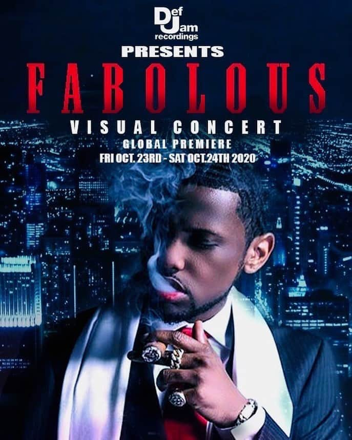 ファボラスさんのインスタグラム写真 - (ファボラスInstagram)「Def Jam Presents FABOLOUS  V I S U A L  C O N C E R T   Friday OCTOBER 23rd  Saturday OCTOBER 24th  Grab a ticket & tune in as Fabolous performs some of your favorite Hits thru out his career. Exclusive Merch & colorways for the show in the Merch Store.  @defjam @tixr_  @bloodsthicker  #TheFamily   ***LINK IN BIO****」10月16日 0時49分 - myfabolouslife