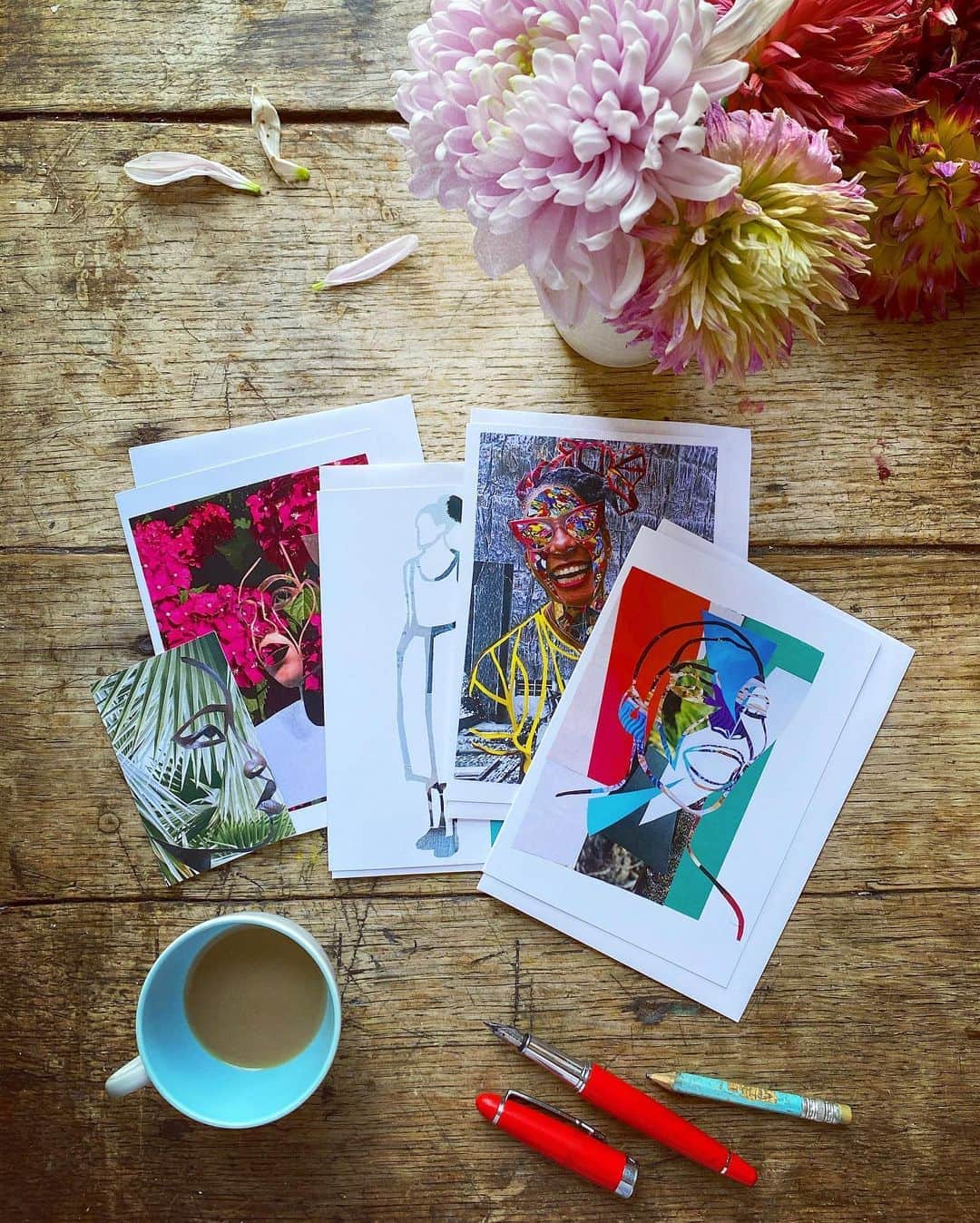 Tea and sittingのインスタグラム：「📍🌿...I had a really lovely Live chat this afternoon with the wonderful artist Sharon Walters @london_artist1 which I’ve saved on my IGTV so you can have a watch back at your leisure!...It was SO interesting hearing her talk about her ‘Seeing Ourselves’ series as well as her creative journey and processes...I also wanted to share the beautiful print from her series called ‘Growth’ which I bought today!! I love the space, the vulnerability and the strength all contained delicately within in this beautiful piece ♥️...I’ve put a Swipe Up link to Sharon’s website in my Stories where you can buy direct from her, and you can swipe across on this post to see my new print and Sharon herself...this first image is a selection of some smaller versions of Sharon’s larger work available in her shop 🧡🌿」