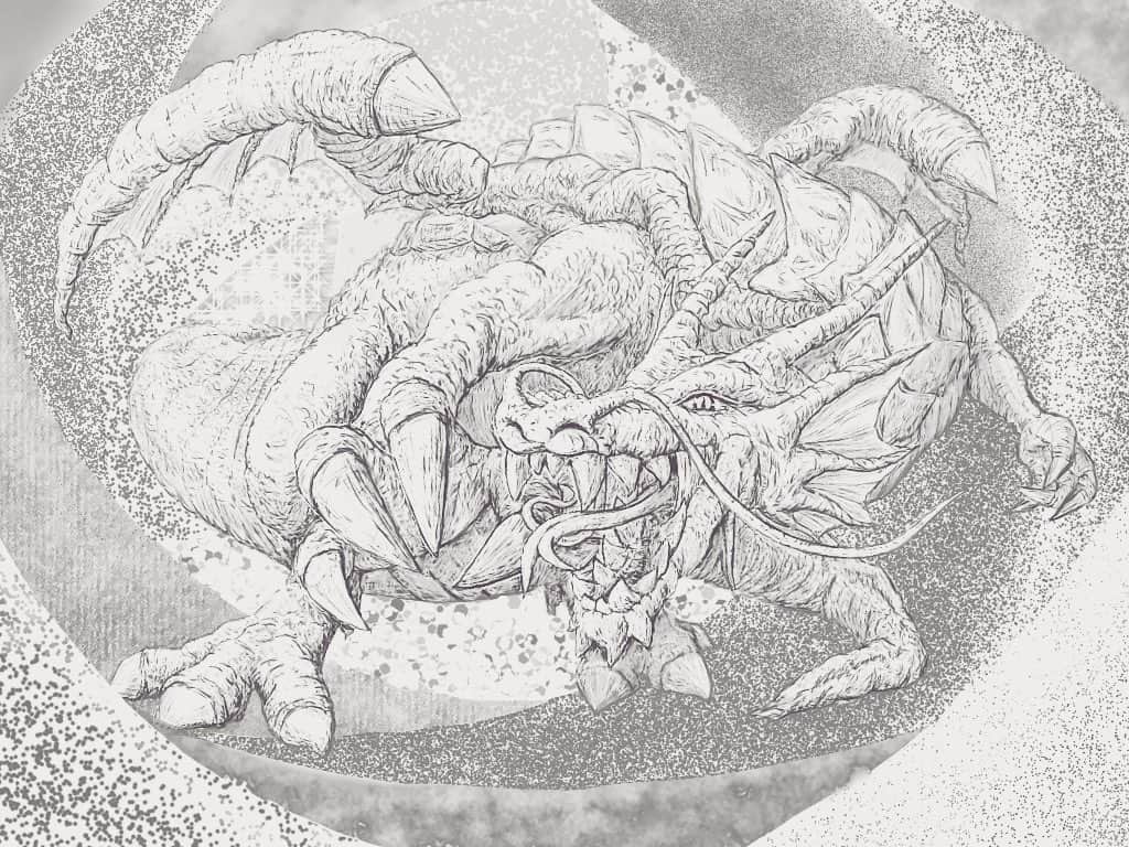 納谷健のインスタグラム：「#イラスト#illustration #ドラゴン#dragon」