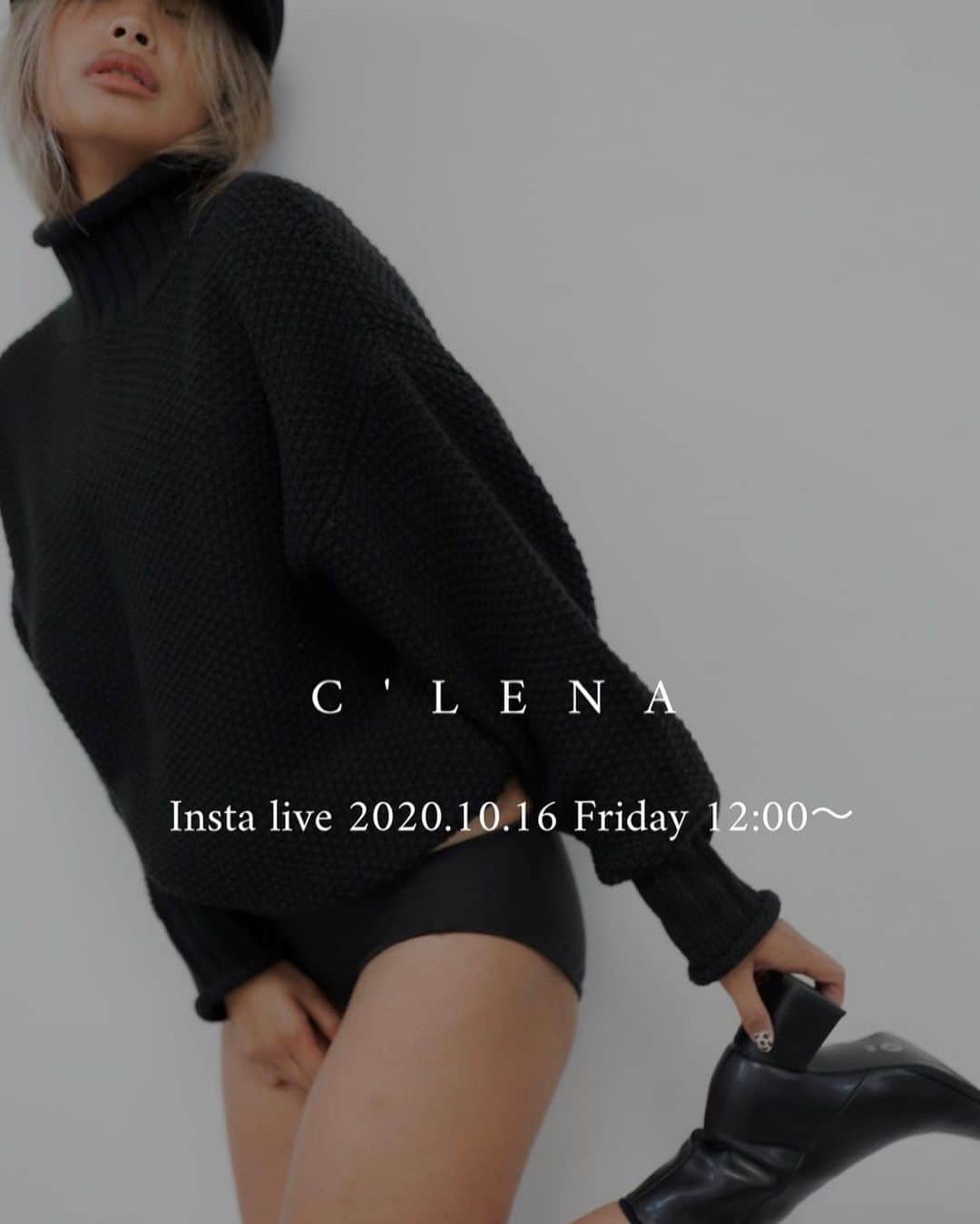 のインスタグラム：「・ ・ @clena.official  新作のInsta  Liveやりますょー❤︎ Check‼︎‼︎‼︎ ・ ・ #CLENA #ファッション#fashion#allblack#ブラックコーデ #AW#秋服#オシャレ#オシャレな人と繋がりたい#コーデ#ootd#coordinate#ブーツコーデ#clenaアンバサダー」