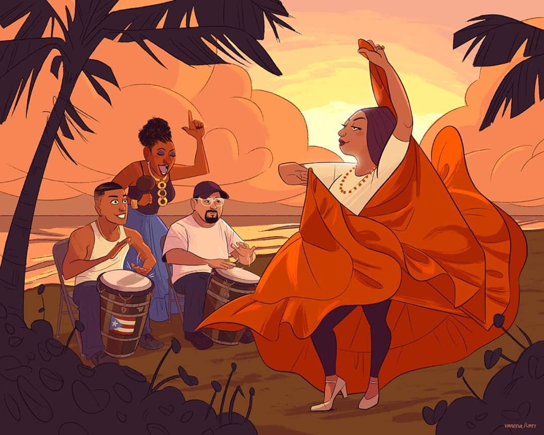 のインスタグラム：「Closing out #LatinxHeritageMonth the only way we know how 💃 ⁠ #tumblrstaffpicks: @vanessafloresart⁠ #latinx #illustration #dance」